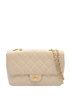CHANEL Pre-Owned 1994-1996 Medium CC Quilted Lambskin Single Flap shoulder bag - Neutrals