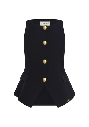L'Agence Tessa gold-tone buttoned vest - Black