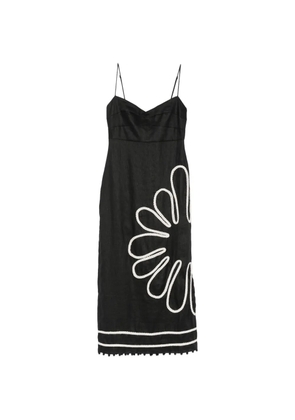 Cala de la Cruz Paloma braided-trim midi dress - Black