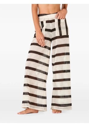 PALMACEA Yera Sahara striped mesh-knit trousers - White