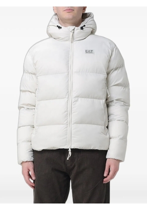 Ea7 Emporio Armani logo-patch padded coat - White