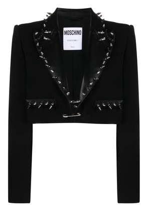 Moschino spike stud-embellished cropped blazer - Black