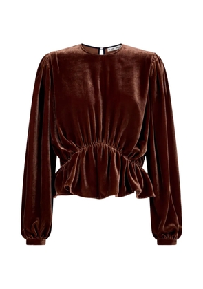 Blazé Milano velvet peplum top - Brown