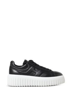 Hogan H-Stripes logo-patch platform sneakers - Black