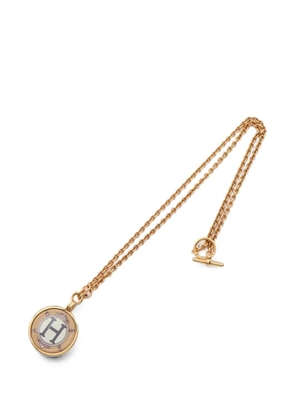 Hermès Pre-Owned 2010s Medaille Blazon enamel necklace - Gold