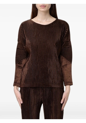 MeimeiJ plissé-effect long-sleeve top - Brown