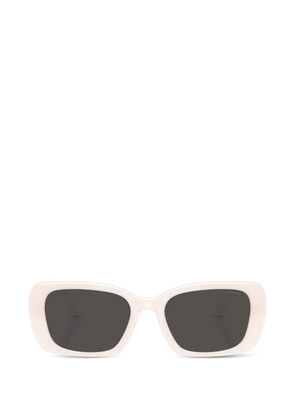 Coach Maxi Sculpted C logo-plaque rectangle-frame sunglasses - White