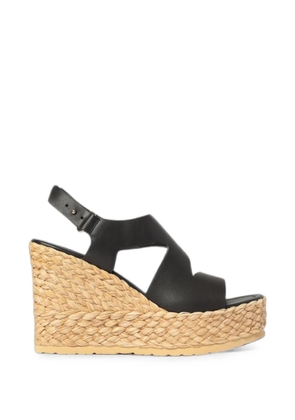 Paloma Barceló Aurora Calidis leather wedge espadrilles - Brown