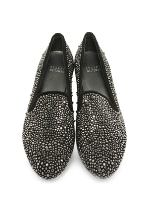 Stuart Weitzman Slipbead crystal-embellished suede loafers - Black