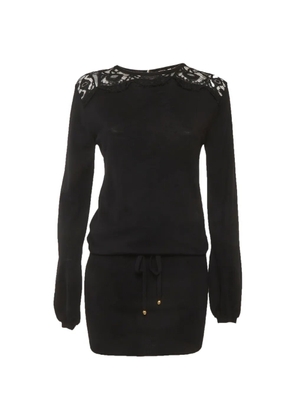 PUCCI Pre-Owned lace-trim wool mini dress - Black