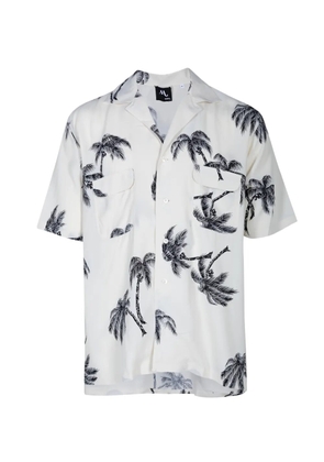 Doppiaa palm tree-print shirt - White