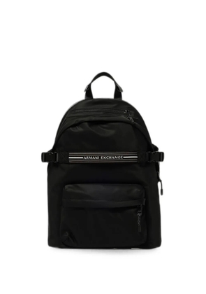 Emporio Armani logo-stripe backpack - Black