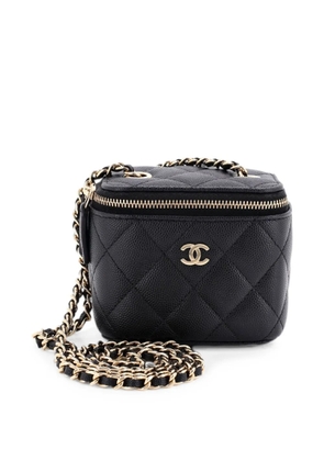 CHANEL Pre-Owned Classic Vanity Case with Chain Quilted Caviar Mini pouch - Black