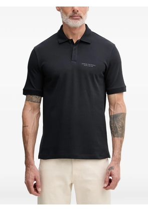 Armani Exchange logo-print piqué polo shirt - Blue