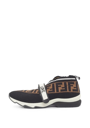 Fendi Pre-Owned Rockoko FF knit sneakers - Black
