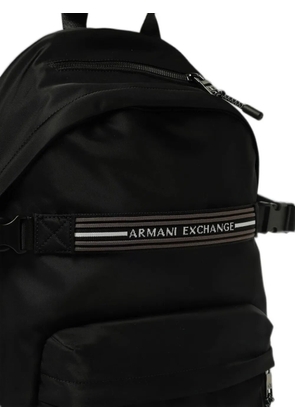 Emporio Armani logo-stripe backpack - Black