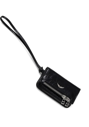 Zadig&Voltaire Le Nano crinkled-leather keyring - Black
