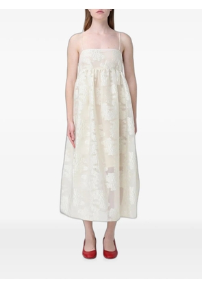 MeimeiJ jacquard-pattern tie-back midi dress - Neutrals