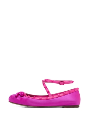 Valentino Garavani Pre-Owned rockstud bow ballet flats - Pink