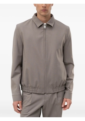 HUGO Hellys elasticated-hem zip-up jacket - Brown