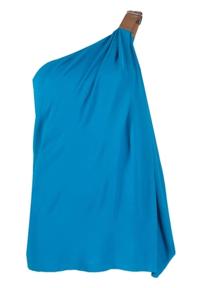 Alberta Ferretti buckled one-shoulder top - Blue