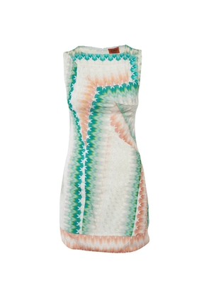 Missoni Pre-Owned chevron crochet-knit mini dress - White