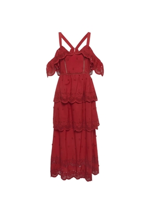 Self-Portrait tiered lace maxi dress