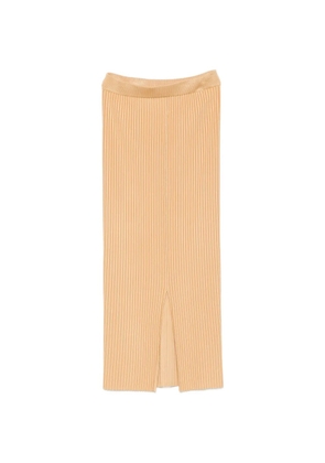 By Malene Birger Octo ribbed front-slit maxi skirt - Brown