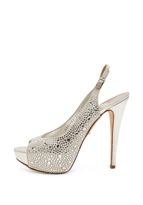 Gina crystal-embellished slingback sandals - Silver