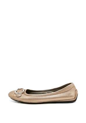 Ferragamo Pre-Owned Gancini buckle ballet flats - Gold