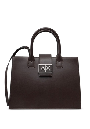 Armani Exchange logo-plaque shoulder bag - Brown