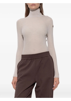 Moncler button-detail ribbed sweater - Neutrals