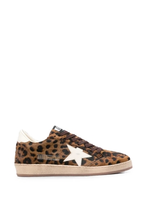 Golden Goose Ball Star leopard-pattern sneakers - Brown