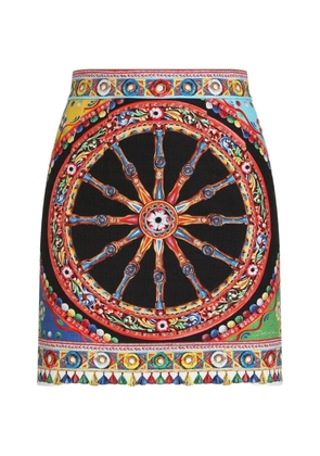 Dolce & Gabbana Carretto-print fabric skirt - Black