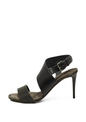 Brunello Cucinelli Vintage Monili-embellished ankle-strap sandals - Black