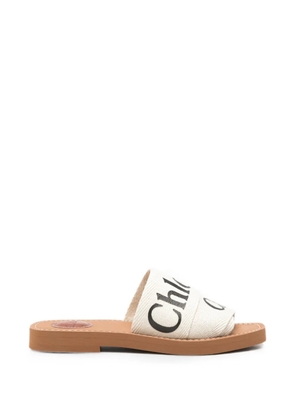 Chloé Woody logo-print sandals - Neutrals