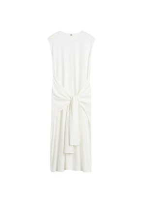 TOTEME Tie-waist midi dress - White