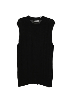Yohji Yamamoto rope-pattern distressed vest - Black