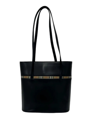 Burberry Pre-Owned 2000-2017 House Check Trimmed Leather tote bag - Black