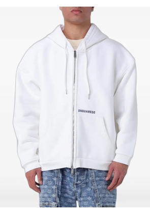 DSQUARED2 logo-print zip-up hoodie - White