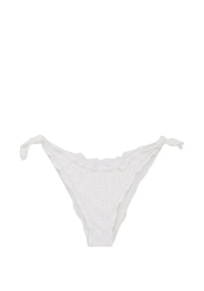 MC2 Saint Barth Classic Moon sangallo-embroidered bikini bottoms - White