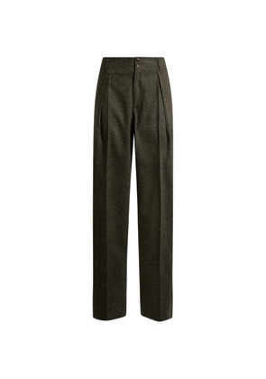 ETRO wool-blend jacquard trousers with Pegaso buttons - Green