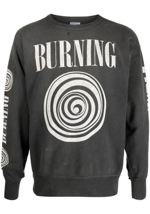 SAINT MXXXXXX slogan-print distressed-finish sweatshirt - Black