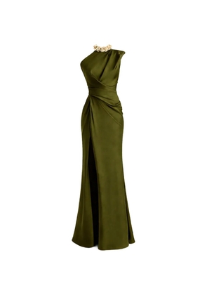 Gemy Maalouf one-shoulder draped dress - Green