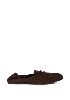 Miu Miu Ruches suede loafers - Brown