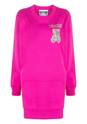 Moschino Teddy Bear-embellished sweatshirt dress - Pink