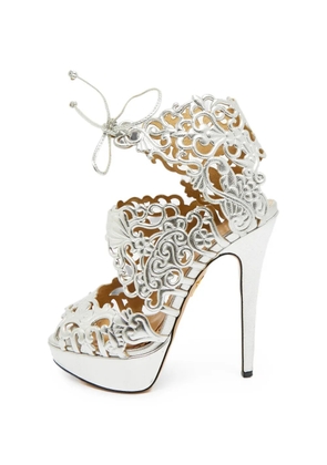 Charlotte Olympia Belinda leather platform sandals - Silver