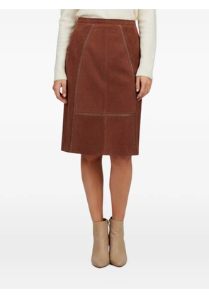 Gucci Pre-Owned Lizzy goat suede midi skirt - Brown