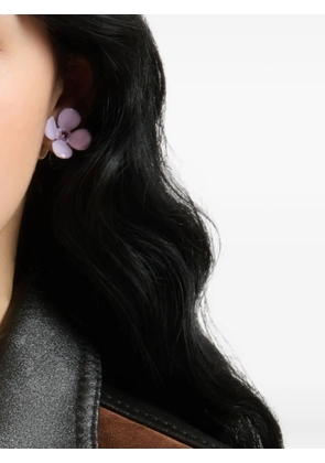 Marni purple enamel daisy stud earrings - Silver