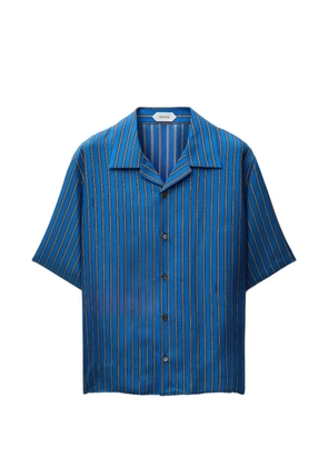 Versace printed silk twill shirt - Blue